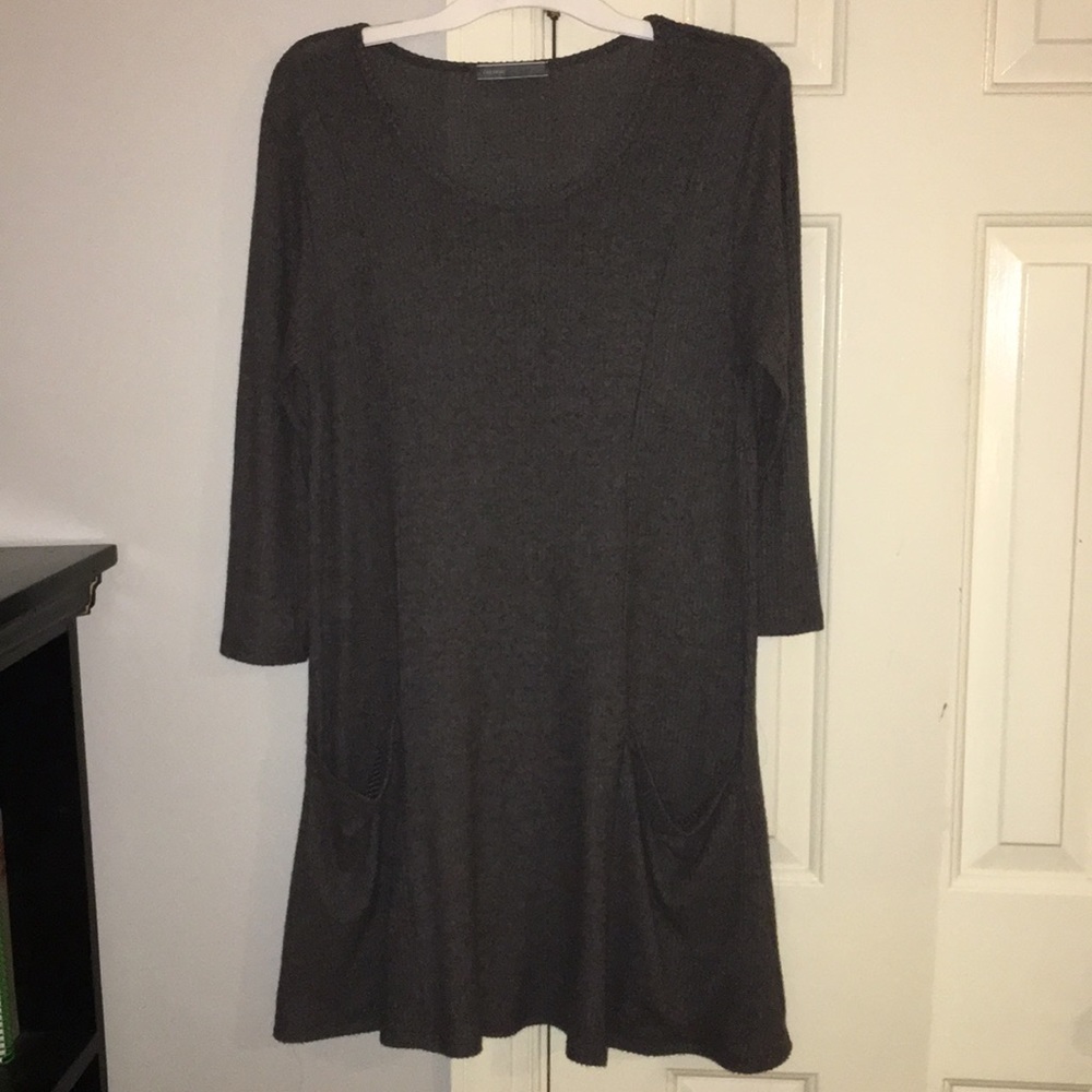 Gray knit dress